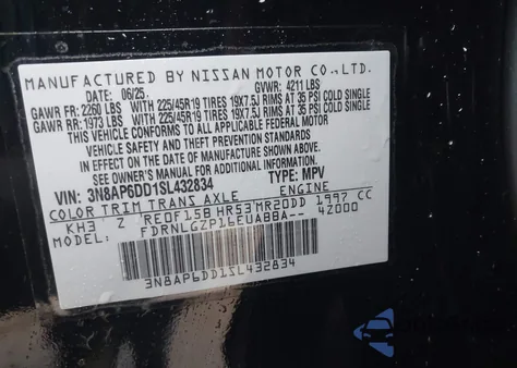 2025 Nissan Kicks Sr Intelligent Awd z USA, uszkodzony, nr VIN 3N8AP6DD1SL432834